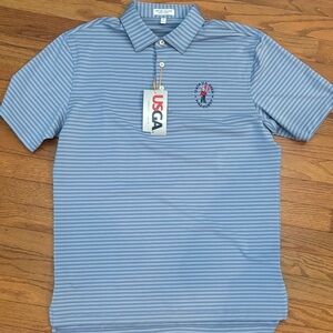 Peter Millar Light Blue Striped Polo Shirt